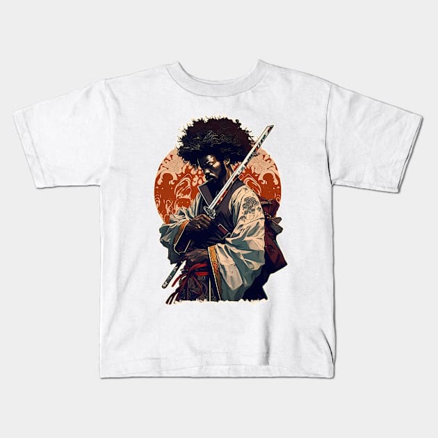 Afro-American Samurai Kids T-Shirt by Snoe